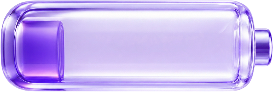 3D translucent téměř vybitá baterie